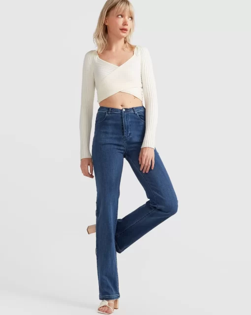 Belle & Bloom Impossible Highs Bootleg Jean - Dark Wash Cheap