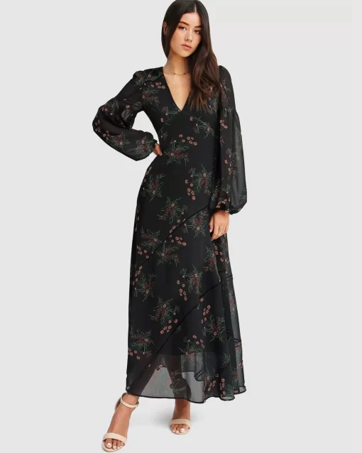 Belle & Bloom In Your Dreams Maxi Dress - Black Cheap