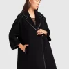 Belle & Bloom Incomplete Kiss Trimmed Coat - Black Best