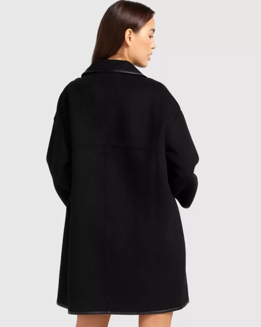 Belle & Bloom Incomplete Kiss Trimmed Coat - Black Best