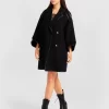 Belle & Bloom Incomplete Kiss Trimmed Coat - Black Best