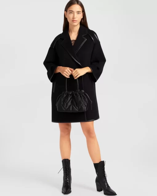 Belle & Bloom Incomplete Kiss Trimmed Coat - Black Best