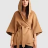 Belle & Bloom Jackson Landing Wool Blend Cape Coat - Dark Camel Sale