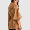 Belle & Bloom Jackson Landing Wool Blend Cape Coat - Dark Camel Sale