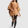 Belle & Bloom Jackson Landing Wool Blend Cape Coat - Dark Camel Sale