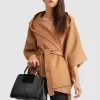 Belle & Bloom Jackson Landing Wool Blend Cape Coat - Dark Camel Sale