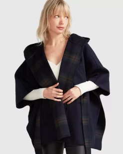 Belle & Bloom Jackson Landing Wool Blend Cape Coat - French Navy Best