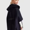 Belle & Bloom Jackson Landing Wool Blend Cape Coat - French Navy Best