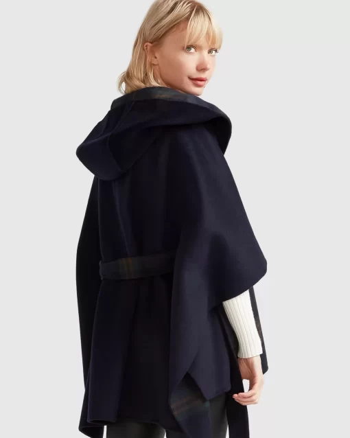 Belle & Bloom Jackson Landing Wool Blend Cape Coat - French Navy Best