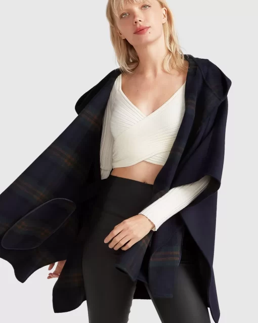 Belle & Bloom Jackson Landing Wool Blend Cape Coat - French Navy Best