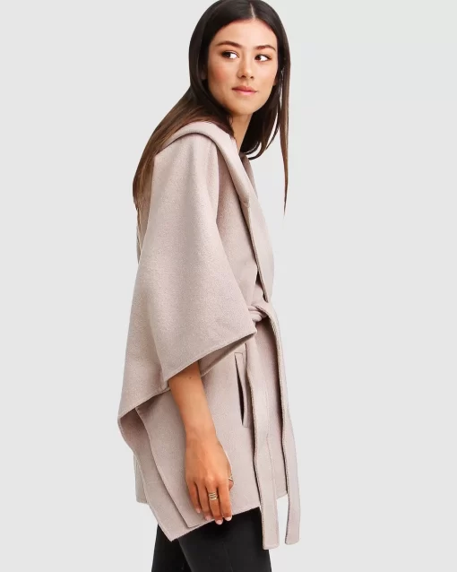 Belle & Bloom Jackson Landing Wool Blend Cape Coat - Sand Cheap