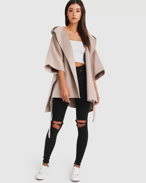 Belle & Bloom Jackson Landing Wool Blend Cape Coat - Sand Sale