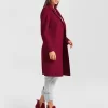 Belle & Bloom Jealousy Belted Wool Blend Coat - Magenta Clearance