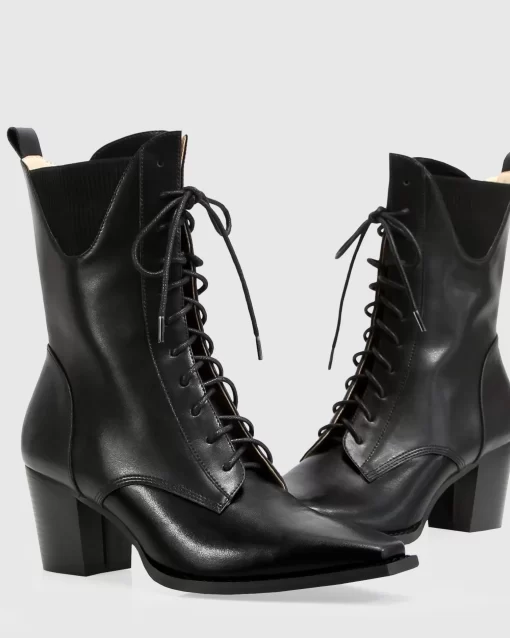 Belle & Bloom Jumping Ship Laced Boot - Black Hot