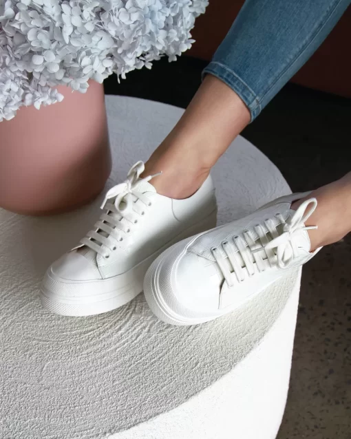 Belle & Bloom Just A Dream Croc Leather Sneaker - White Best