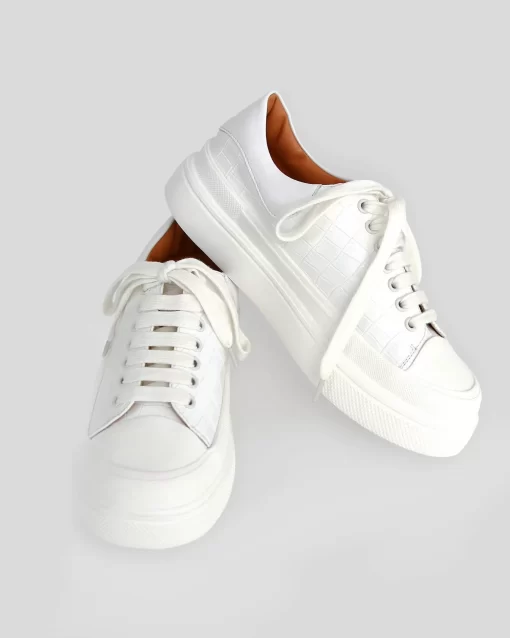 Belle & Bloom Just A Dream Croc Leather Sneaker - White Best