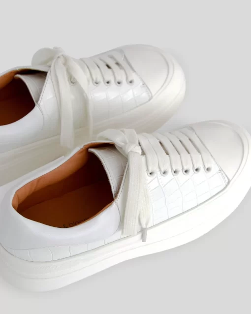 Belle & Bloom Just A Dream Croc Leather Sneaker - White Best