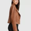 Belle & Bloom Just Friends Leather Jacket - Brown Discount