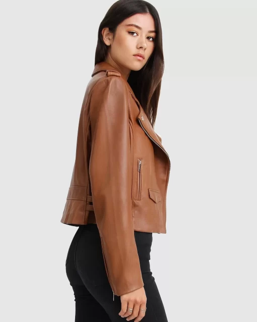 Belle & Bloom Just Friends Leather Jacket - Brown Discount