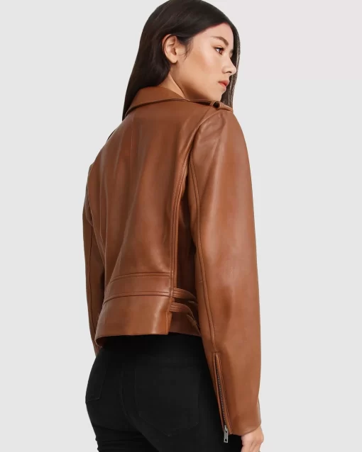 Belle & Bloom Just Friends Leather Jacket - Brown Discount