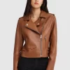 Belle & Bloom Just Friends Leather Jacket - Brown Discount