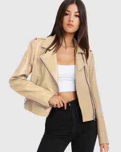 Belle & Bloom Just Friends Leather Jacket - Sand Store