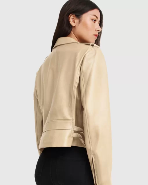 Belle & Bloom Just Friends Leather Jacket - Sand Store