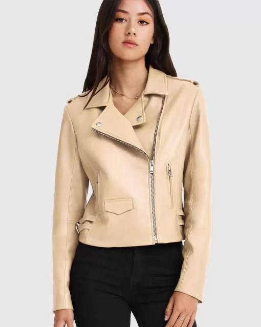 Belle & Bloom Just Friends Leather Jacket - Sand Store