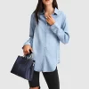 Belle & Bloom Keep Me Wild Denim Top - Indigo Discount