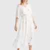 Belle & Bloom La Femme Tiered Maxi Dress - White Shop