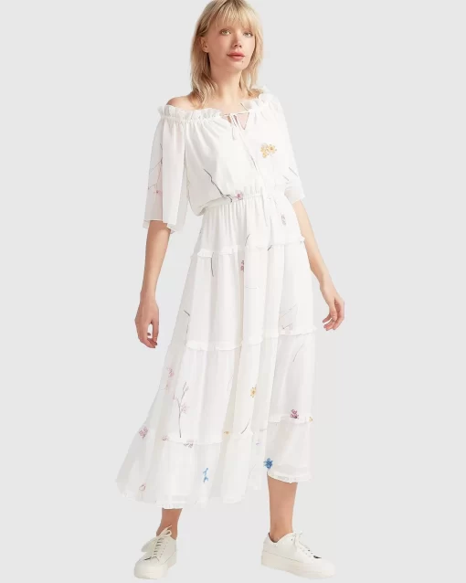 Belle & Bloom La Femme Tiered Maxi Dress - White Shop