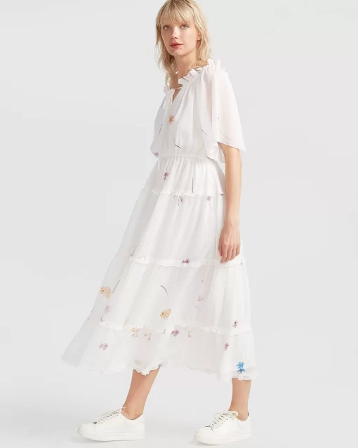 Belle & Bloom La Femme Tiered Maxi Dress - White Shop