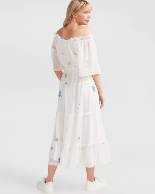 Belle & Bloom La Femme Tiered Maxi Dress - White Shop