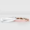 Belle & Bloom Leather Tie Belt 2 Pack - Pink / White Discount