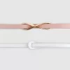 Belle & Bloom Leather Tie Belt 2 Pack - Pink / White Discount