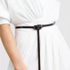 Belle & Bloom Leather Tie Belt 2 Pack - White / Espresso Hot