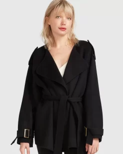 Belle & Bloom Let Me Go Collarless Coat - Black Cheap