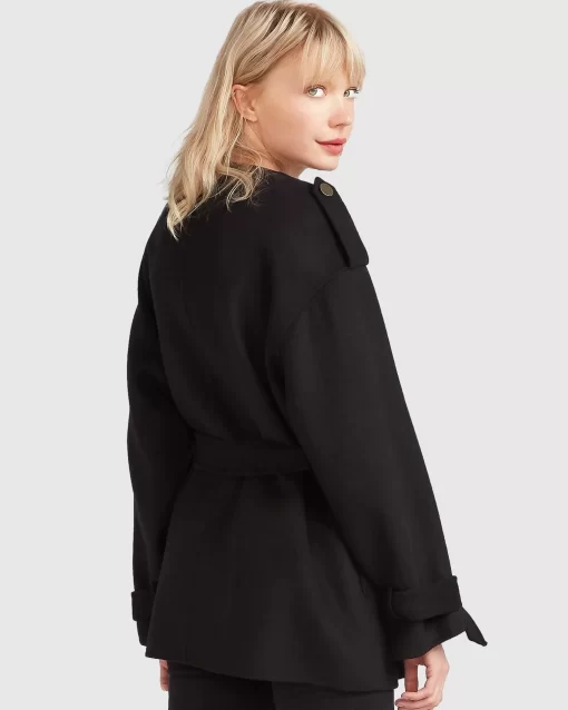 Belle & Bloom Let Me Go Collarless Coat - Black Cheap