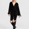 Belle & Bloom Let Me Go Collarless Coat - Black Cheap