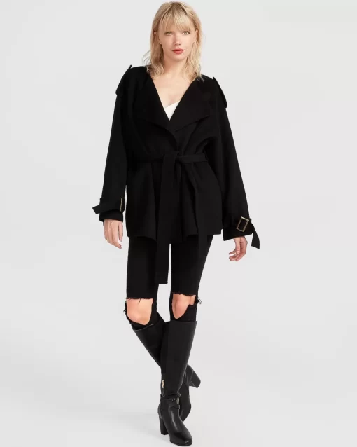 Belle & Bloom Let Me Go Collarless Coat - Black Cheap