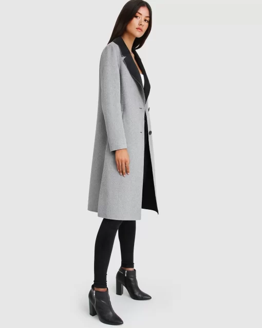 Belle & Bloom Lexington Two-Tone Wool Blend Coat - Grey Hot