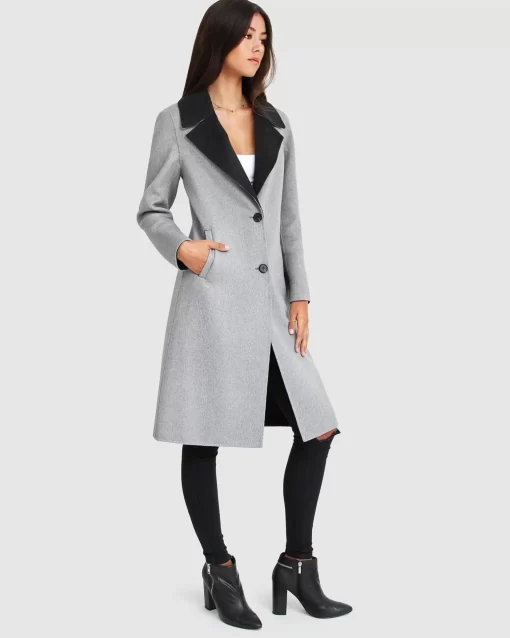 Belle & Bloom Lexington Two-Tone Wool Blend Coat - Grey Hot