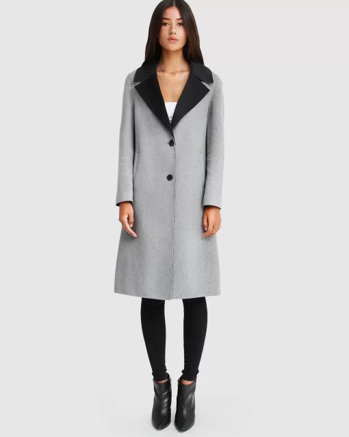 Belle & Bloom Lexington Two-Tone Wool Blend Coat - Grey Hot