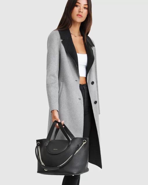 Belle & Bloom Lexington Two-Tone Wool Blend Coat - Grey Hot