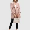 Belle & Bloom Liberty Sherpa Collar Wool Blend Coat - Blush Clearance