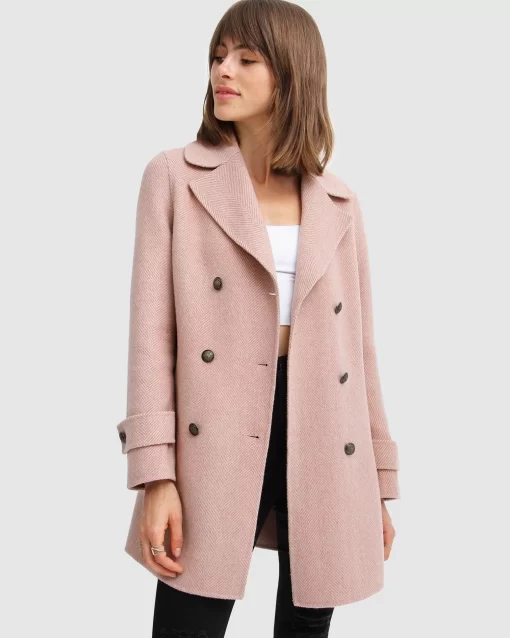 Belle & Bloom Liberty Sherpa Collar Wool Blend Coat - Blush Clearance