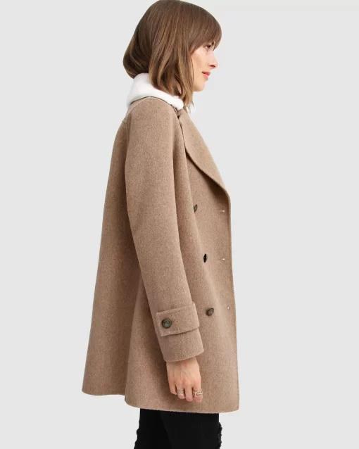 Belle & Bloom Liberty Sherpa Collar Wool Blend Coat - Oat Shop