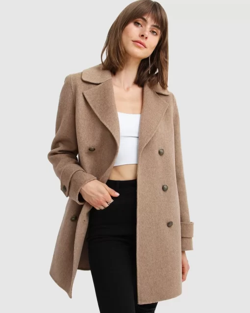 Belle & Bloom Liberty Sherpa Collar Wool Blend Coat - Oat Shop