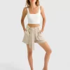 Belle & Bloom Limitless Belted Shorts - Natural Flash Sale