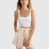 Belle & Bloom Limitless Belted Shorts - Natural Flash Sale